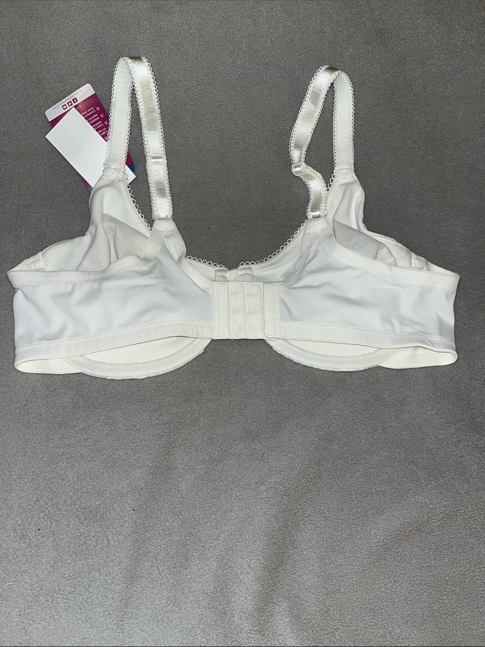 Olga White Full Coverage Underwire Bra with Lace Accents - Picture 2 of 5